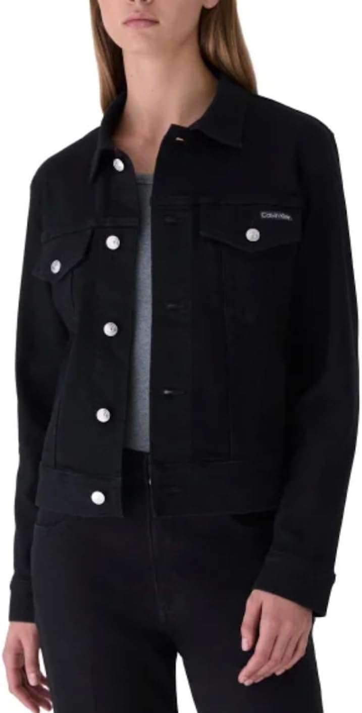 Calvin Klein Женская джинсовая куртка в стиле классический тракер с длинными рукавами на пуговицах, Black
Calvin Klein Женская джинсовая куртка в стиле классический тракер с длинными рукавами на пуговицах, Black