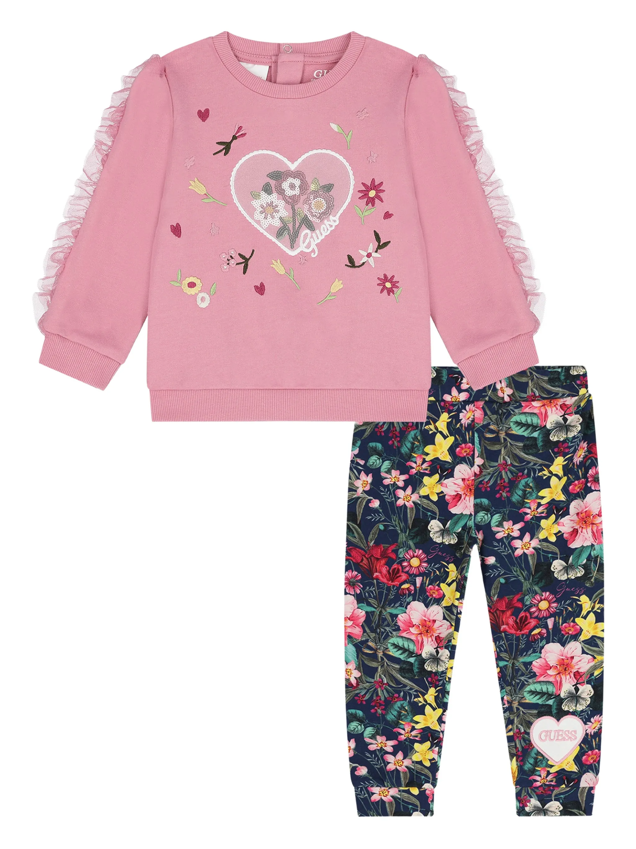 Спортивный костюм с оборками Guess Kids, розовый
Спортивный костюм с оборками Guess Kids, розовый