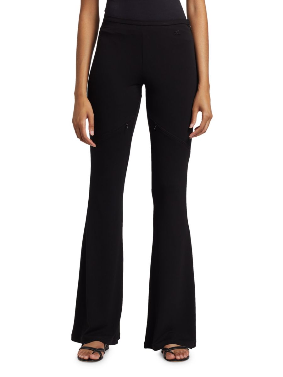 Эластичные брюки-клеш Ellipse Courreges, черный 
Эластичные брюки-клеш Ellipse Courreges, черный