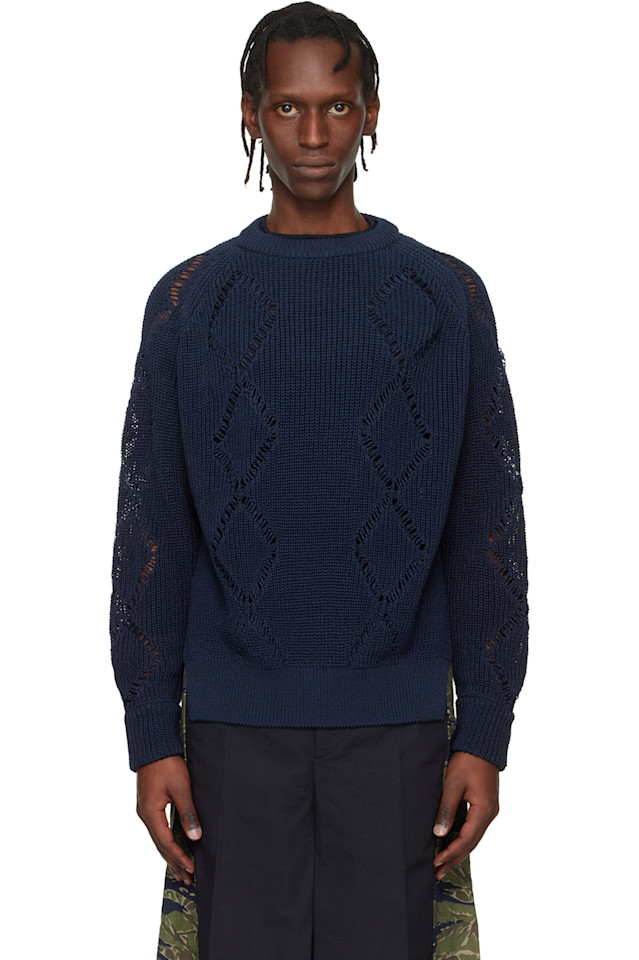 Вязаный пуловер с мотивом Toga Virilis, темно-синий
Вязаный пуловер с мотивом Toga Virilis, темно-синий