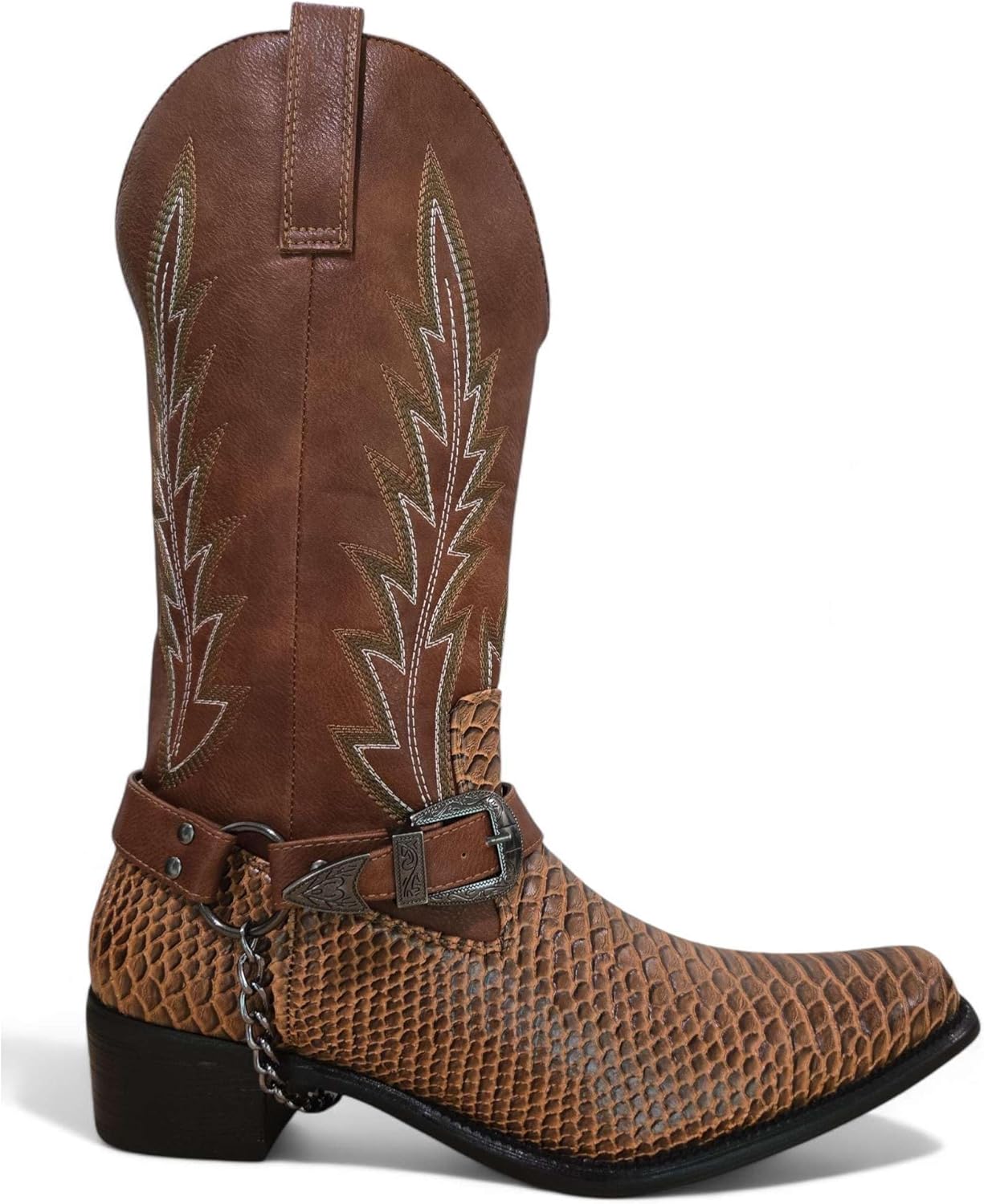 Мужские ковбойские ботинки Jazame в западном стиле, высокие до щиколотки, для мотоциклетной езды, с заостренным носком, мотоциклетные повседневные ботинки, пряжка на ремне, декоративная цепочка под искусственную кожу змеи, коричневый
Мужские ковбойские ботинки Jazame в западном стиле, высокие до щиколотки, для мотоциклетной езды, с заостренным носком, мотоциклетные повседневные ботинки, пряжка на ремне, декоративная цепочка под искусственную кожу змеи, коричневый