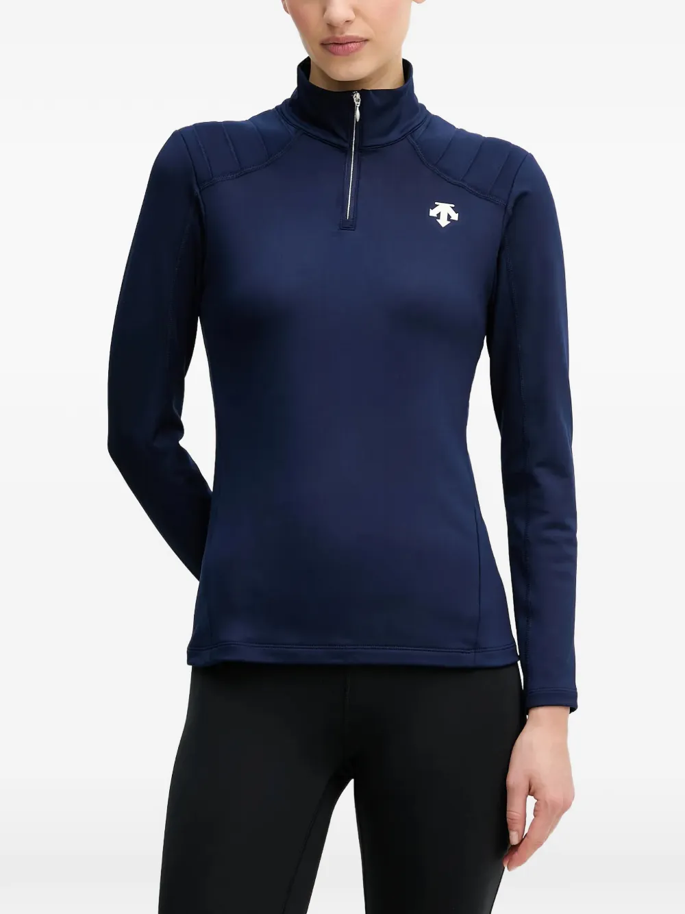 Лыжный топ с застежкой-молнией и логотипом Descente, синий
Лыжный топ с застежкой-молнией и логотипом Descente, синий