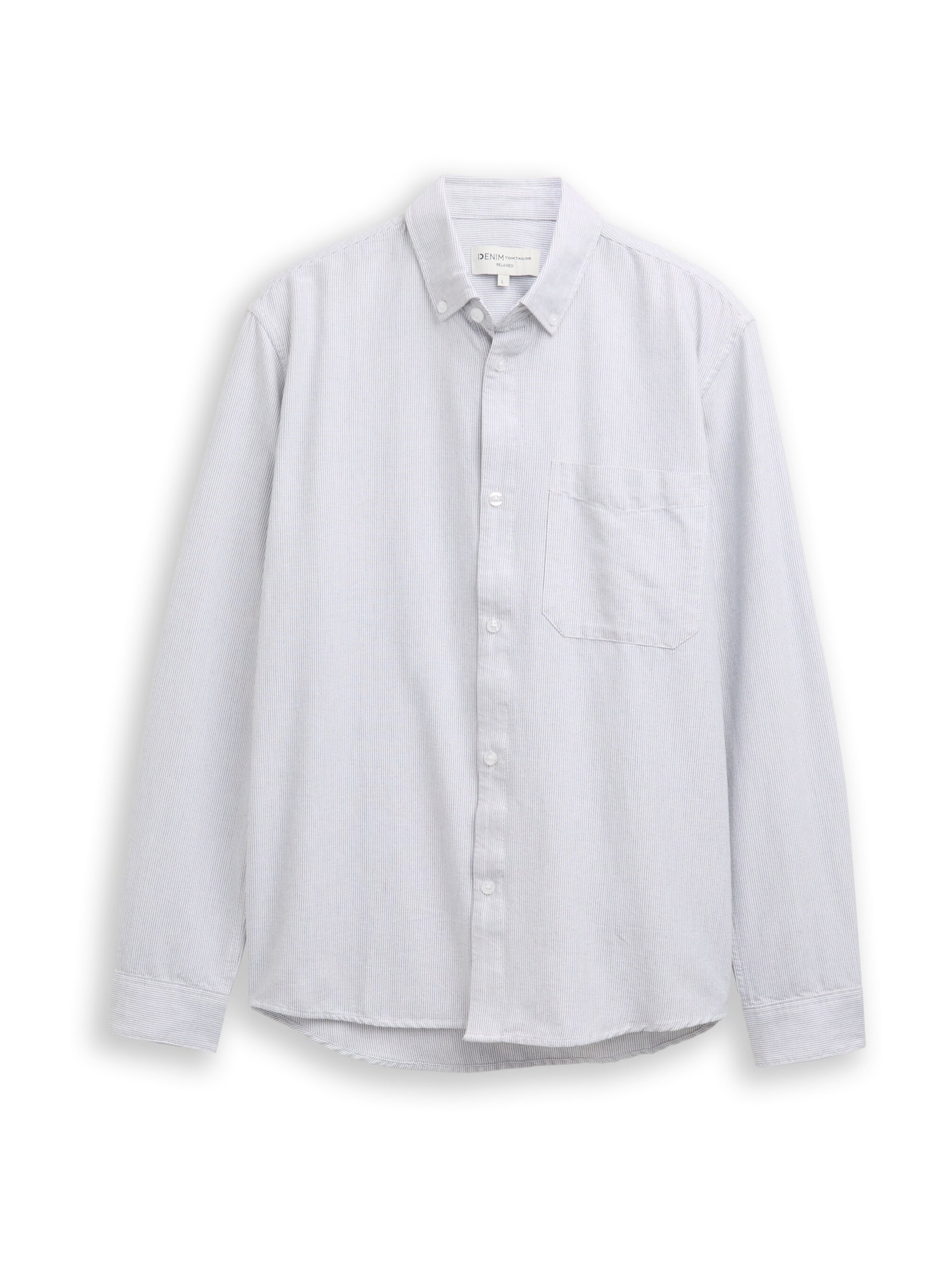 TOM TAILOR DENIM Рубашка на пуговицах комфортного кроя в светло-сером цвете
TOM TAILOR DENIM Рубашка на пуговицах комфортного кроя в светло-сером цвете