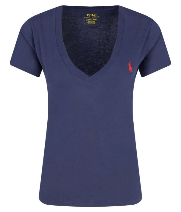 Футболка женская Polo Ralph Lauren с глубоким вырезом, синий
Футболка женская Polo Ralph Lauren с глубоким вырезом, синий