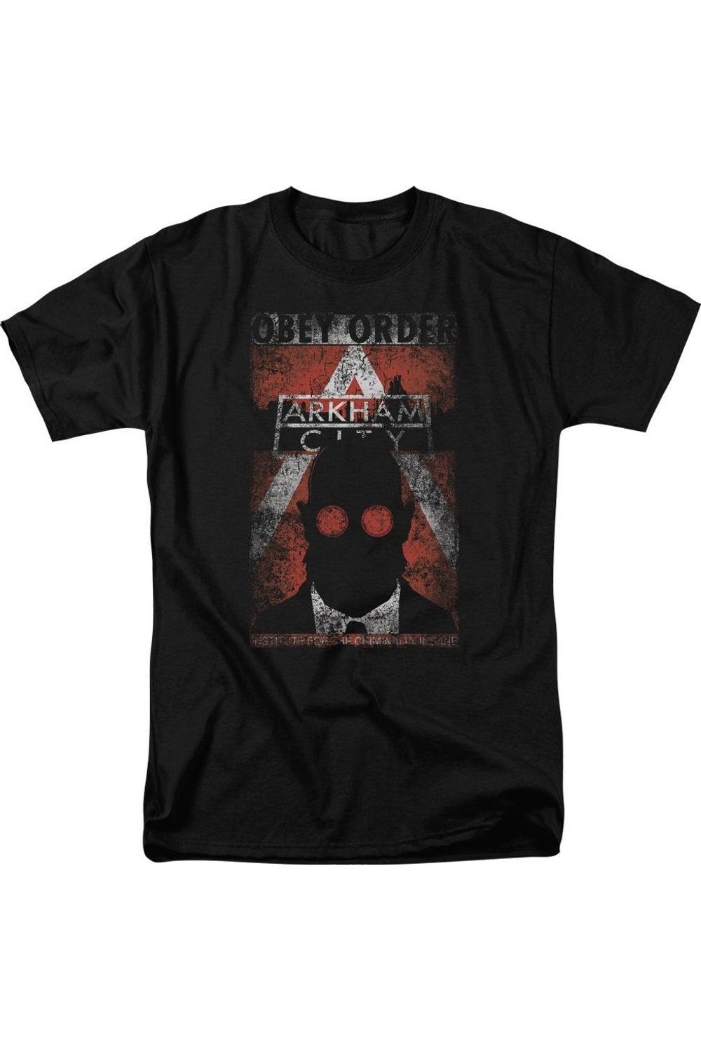 Футболка с коротким рукавом для взрослых Batman Arkham City Obey Order Poster Gildan, черный
Футболка с коротким рукавом для взрослых Batman Arkham City Obey Order Poster Gildan, черный