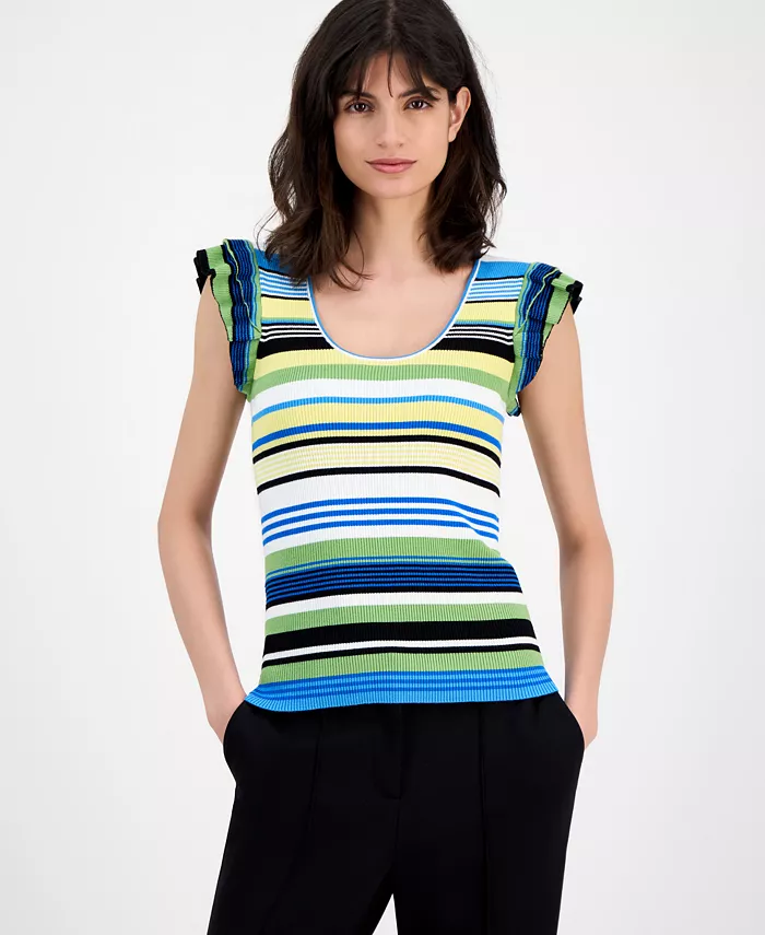 Женский полосатый топ с рукавами-крылышками и круглым вырезом T Tahari, мультиколор
Женский полосатый топ с рукавами-крылышками и круглым вырезом T Tahari, мультиколор