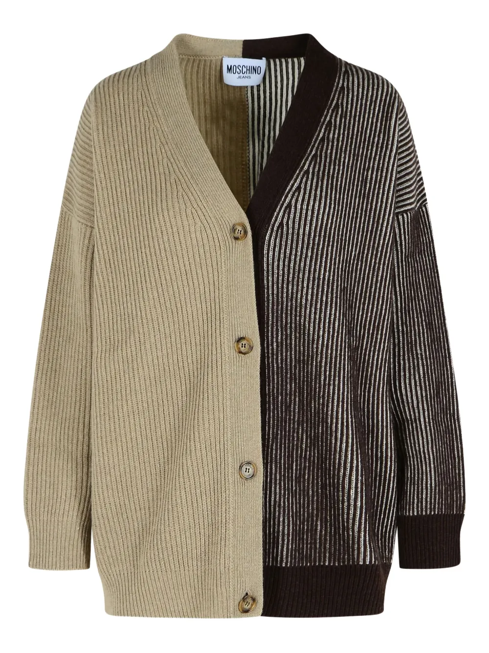 Двухцветный ребристый кардиган MOSCHINO JEANS, коричневый
Двухцветный ребристый кардиган MOSCHINO JEANS, коричневый