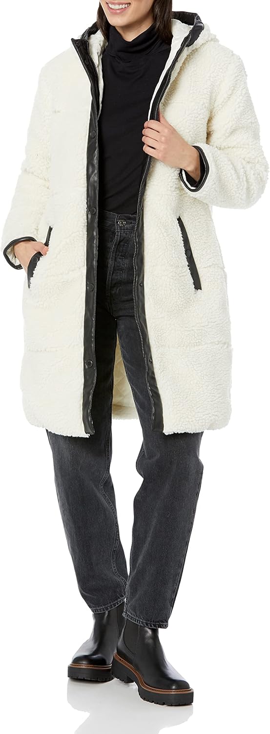 Levi's Женская удлиненная парка с подстежкой из шерпы, White Cream 
Levi's Женская удлиненная парка с подстежкой из шерпы, White Cream