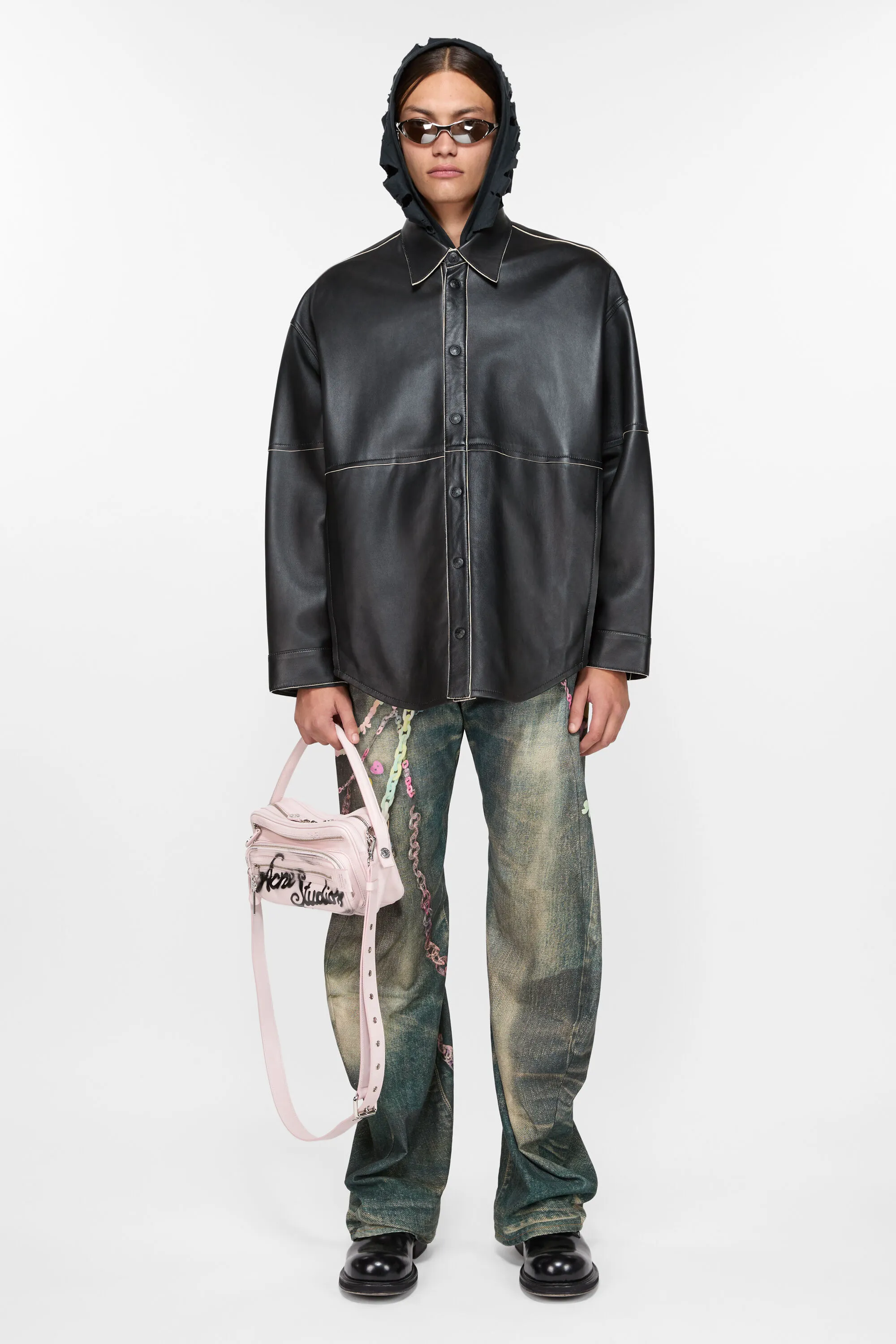 Кожаная куртка-рубашка Acne Studios, черный
Кожаная куртка-рубашка Acne Studios, черный