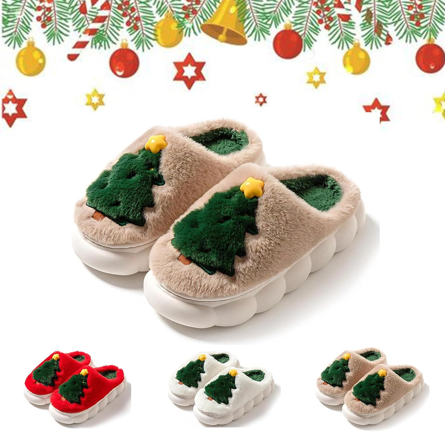 Рождественские тапочки, зимние милые тапочки в виде елочки, теплые плюшевые уютные забавные тапочки для женщин и мужчин Generic, хаки
Рождественские тапочки, зимние милые тапочки в виде елочки, теплые плюшевые уютные забавные тапочки для женщин и мужчин Generic, хаки
