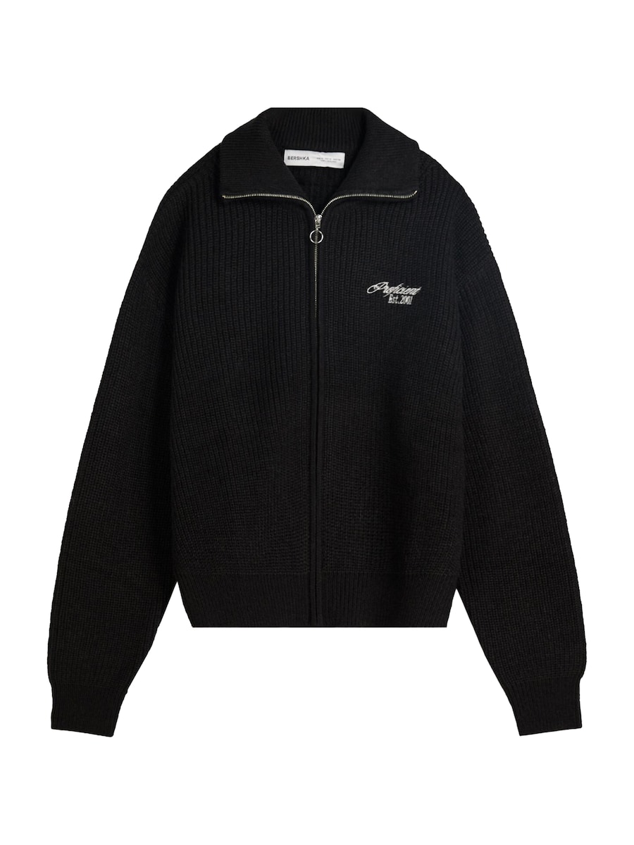 Вязаный кардиган Bershka, черный
Вязаный кардиган Bershka, черный