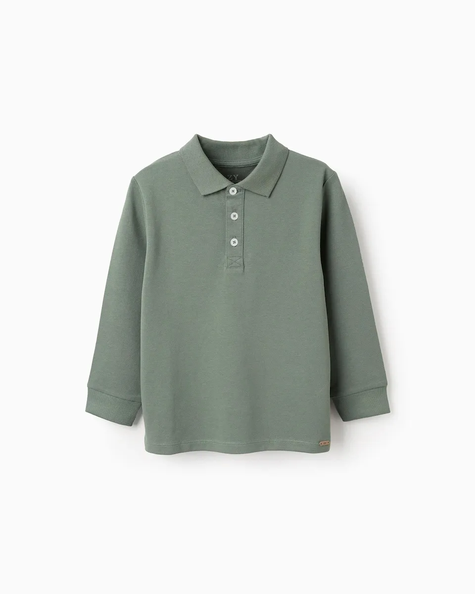 Детская футболка поло 100% хлопок с ребристыми манжетами Zippy, темно-зеленый
Детская футболка поло 100% хлопок с ребристыми манжетами Zippy, темно-зеленый