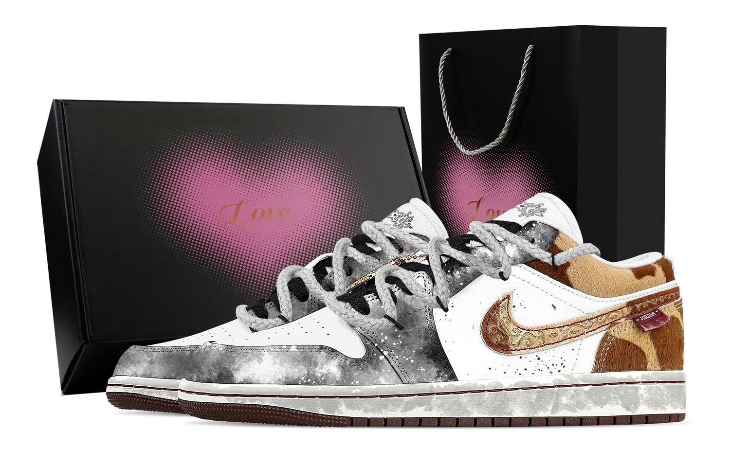 Jordan Air 1 Silent Night, Heart Box, устойчивые к истиранию низкие баскетбольные кроссовки мужские черно-белые
Jordan Air 1 Silent Night, Heart Box, устойчивые к истиранию низкие баскетбольные кроссовки мужские черно-белые