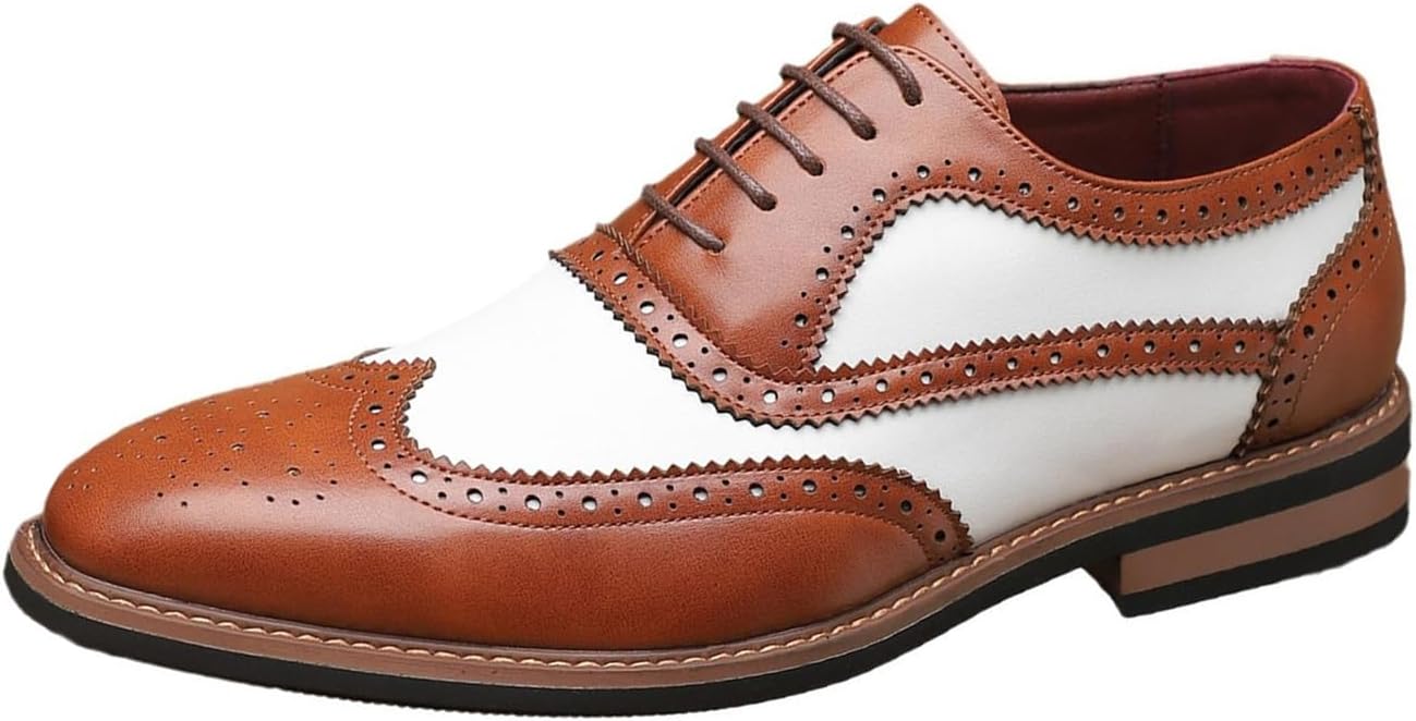 Мужские классические броги оксфорды с крыльями, сшитые из лоскутов, двухцветные, для официального и делового стиля, дерби, для выпускного и торжественных мероприятий Tzeohai, коричневый
Мужские классические броги оксфорды с крыльями, сшитые из лоскутов, двухцветные, для официального и делового стиля, дерби, для выпускного и торжественных мероприятий Tzeohai, коричневый