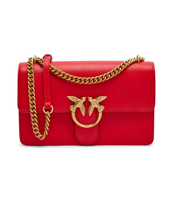 Кожаная сумка через плечо Love One Classic Pinko, красный 
Кожаная сумка через плечо Love One Classic Pinko, красный