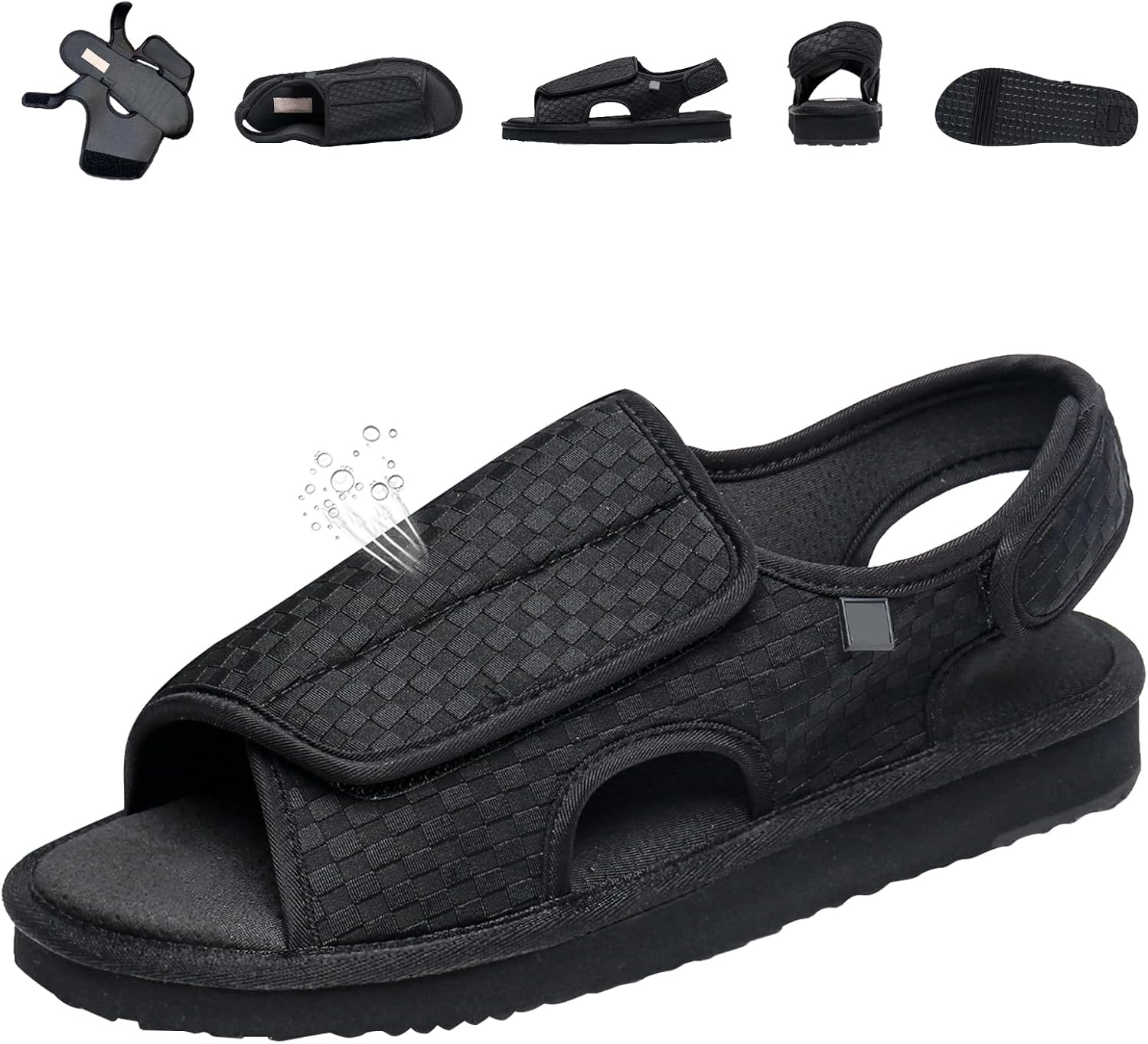 Женские сандалии с открытым носком, регулируемые тапочки при артрите и отеках, сандалии широкой посадки, нескользящие удобные легкие тапочки, мужские тапочки для распухших ног Generic, Black-women
Женские сандалии с открытым носком, регулируемые тапочки при артрите и отеках, сандалии широкой посадки, нескользящие удобные легкие тапочки, мужские тапочки для распухших ног Generic, Black-women