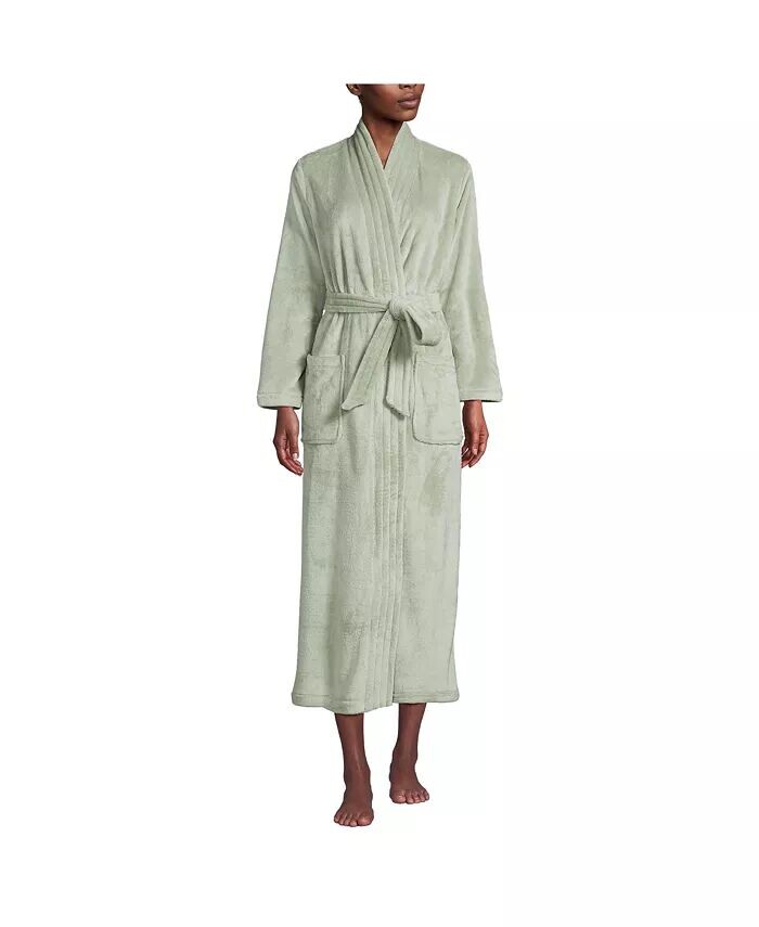 Женский уютный длинный халат из плюша с запахом Lands' End, зеленый
Женский уютный длинный халат из плюша с запахом Lands' End, зеленый