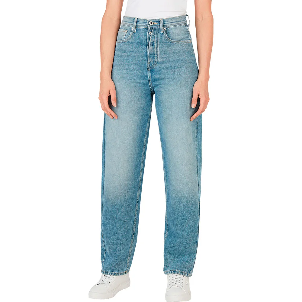 Джинсы Pepe Barrel high waist, синий 
Джинсы Pepe Barrel high waist, синий