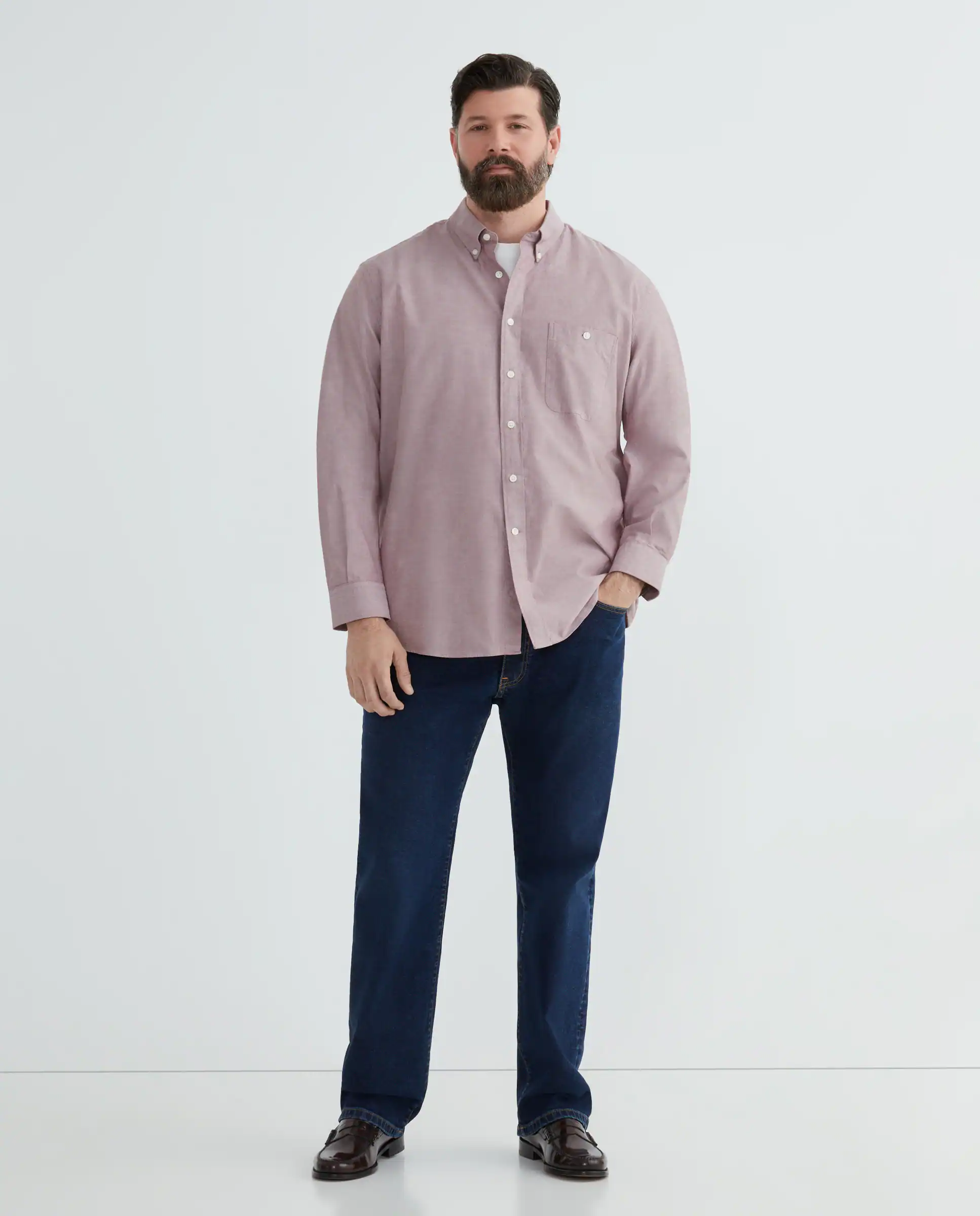 Мужская рубашка с длинным рукавом больших размеров Oxford гладкая Dustin, бордовый
Мужская рубашка с длинным рукавом больших размеров Oxford гладкая Dustin, бордовый