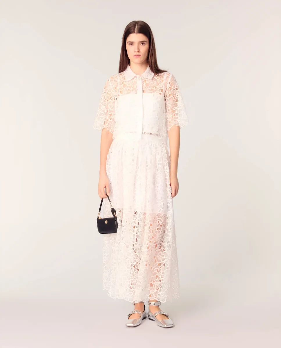 Длинная юбка из цветочного гипюра Maje, белый
Длинная юбка из цветочного гипюра Maje, белый