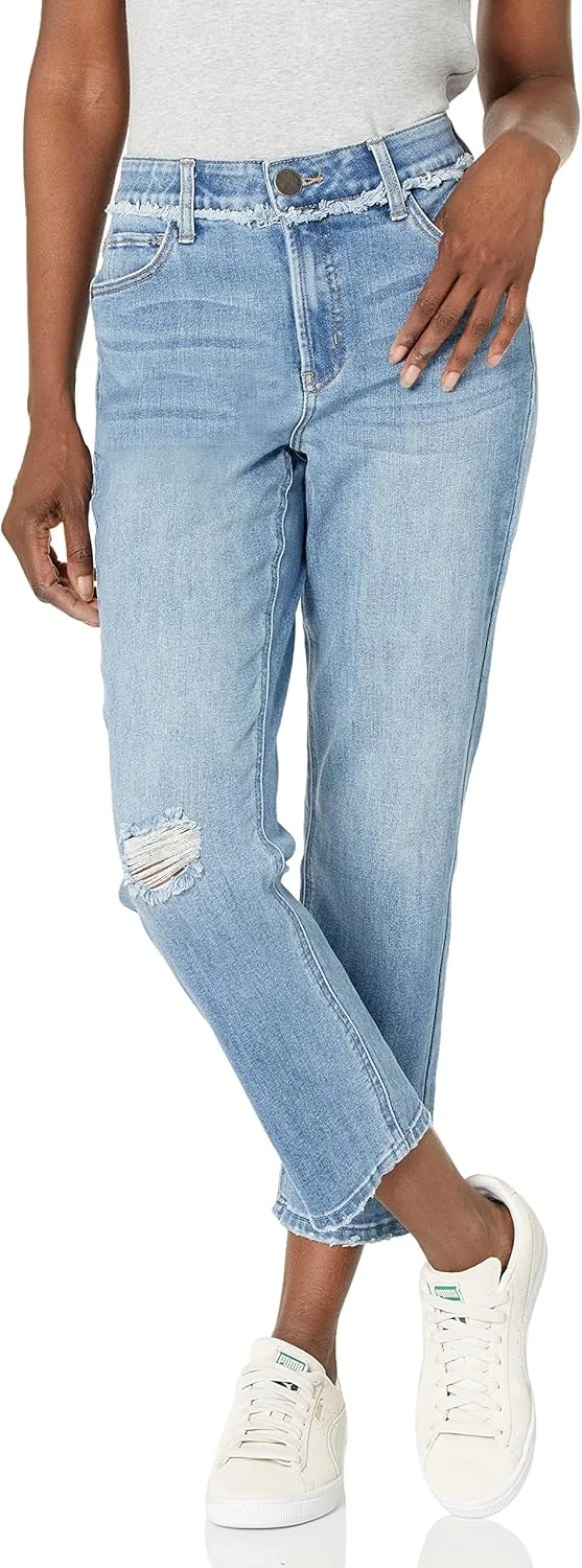 Женские джинсы Recreation High Rise Slim Straight с потертым поясом
Женские джинсы Recreation High Rise Slim Straight с потертым поясом