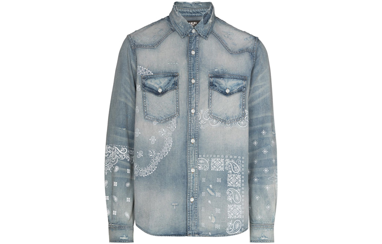 Бандана принт деним рубашка AMIRI, синий
Бандана принт деним рубашка AMIRI, синий