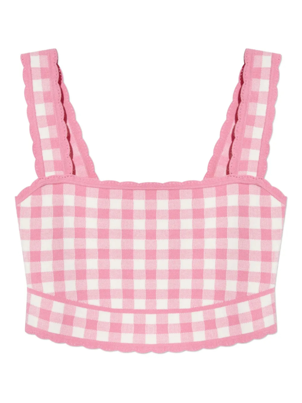 Топ LoveShackFancy в клетку гингем с фестончатым краем, розовый
Топ LoveShackFancy в клетку гингем с фестончатым краем, розовый
