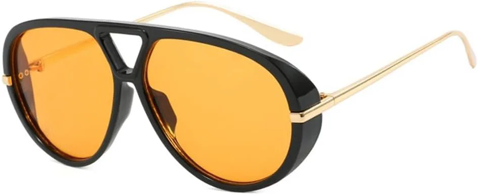 Круглые солнцезащитные очки для женщин и мужчин в стиле ретро с двойной перемычкой, солнцезащитные очки с защитой от УФ-излучения UV400 HCPIHF, Black Yellow
Круглые солнцезащитные очки для женщин и мужчин в стиле ретро с двойной перемычкой, солнцезащитные очки с защитой от УФ-излучения UV400 HCPIHF, Black Yellow