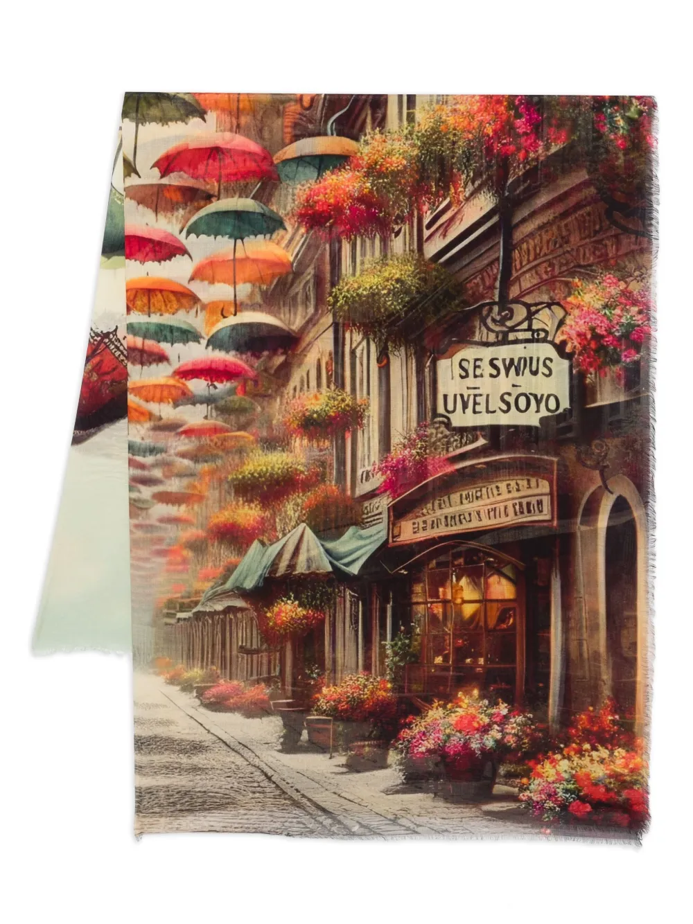 Шарф с цветочно-зонтичным принтом D'aniello, зеленый
Шарф с цветочно-зонтичным принтом D'aniello, зеленый