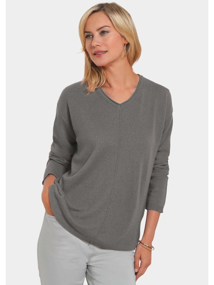 Кашемировый свитер, базовый свитер с V-образным вырезом, серый цвет GOLDNER
Кашемировый свитер, базовый свитер с V-образным вырезом, серый цвет GOLDNER