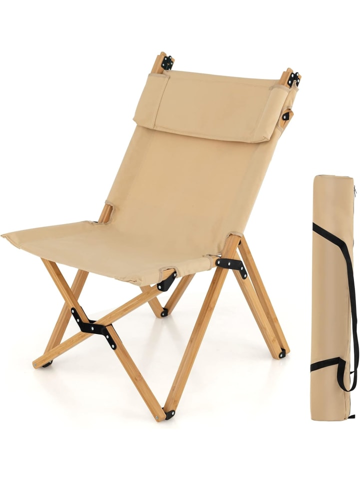 COSTWAY Складной походный стул со спинкой, бежевого цвета
COSTWAY Складной походный стул со спинкой, бежевого цвета