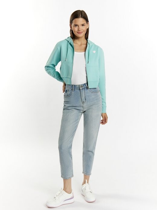 Укороченное худи на молнии Mymo, синий 
Укороченное худи на молнии Mymo, синий