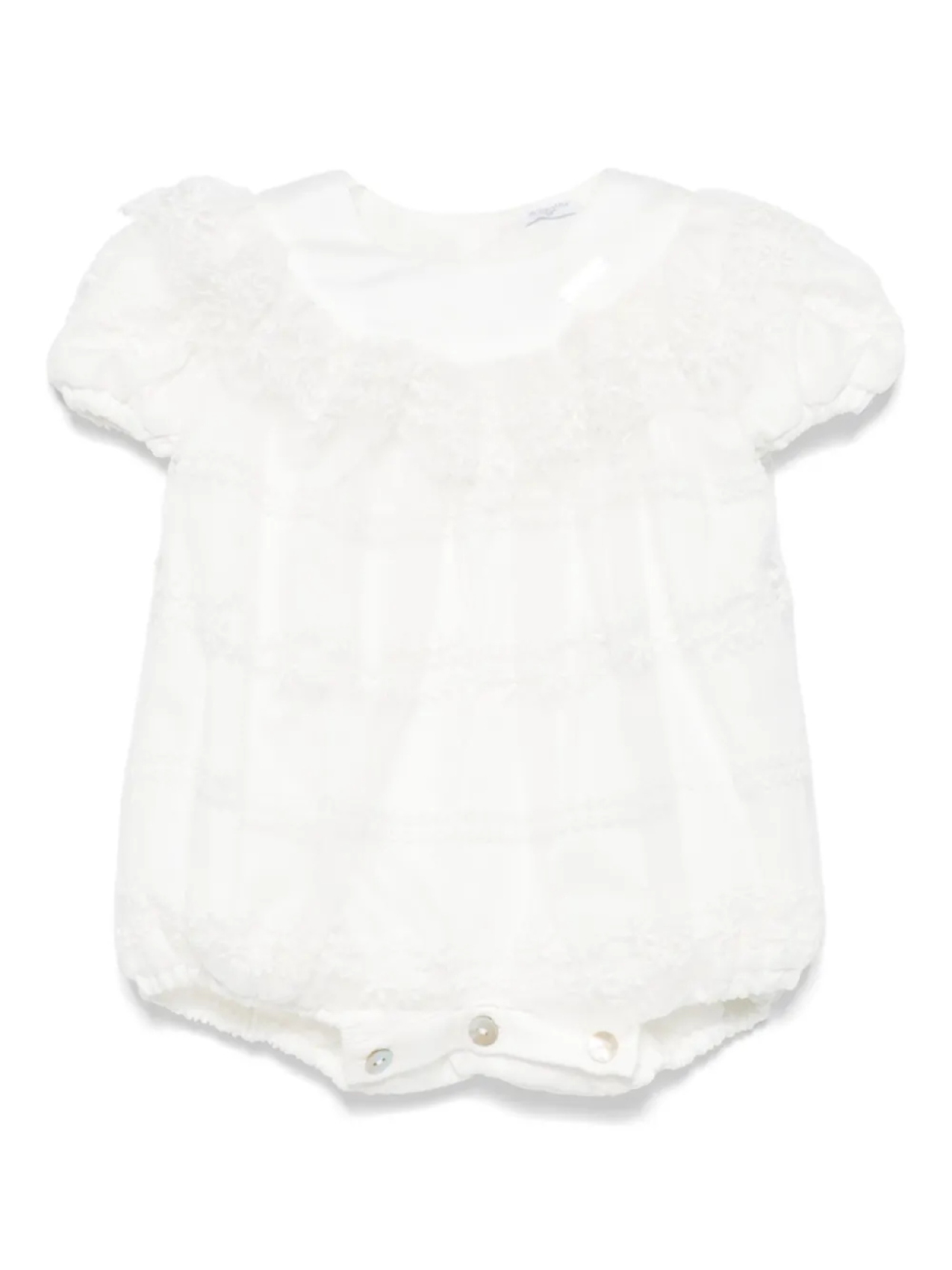 Ромпер с тюлем Monnalisa, белый 
Ромпер с тюлем Monnalisa, белый