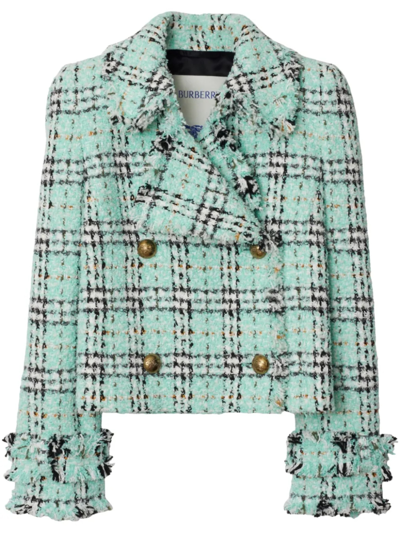 Клетчатый жакет из букле Burberry, синий
Клетчатый жакет из букле Burberry, синий