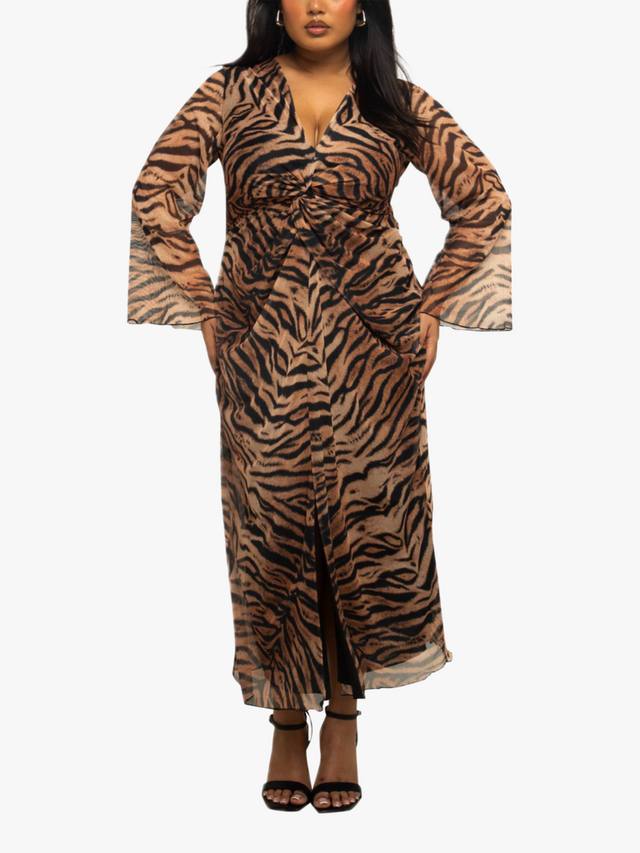 Платье миди с тигровым принтом из сетки FASHION SZN Curve, Brown
Платье миди с тигровым принтом из сетки FASHION SZN Curve, Brown