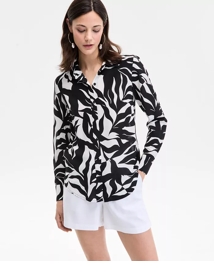 Женская печатная рубашка на пуговицах с длинным рукавом I.N.C. International Concepts, черный
Женская печатная рубашка на пуговицах с длинным рукавом I.N.C. International Concepts, черный