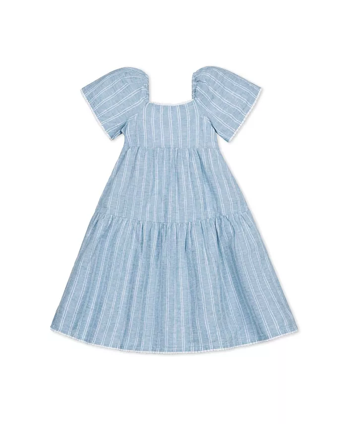 Платье для девочек с воланами на рукавах и ярусами из льна Hope & Henry, синий
Платье для девочек с воланами на рукавах и ярусами из льна Hope & Henry, синий