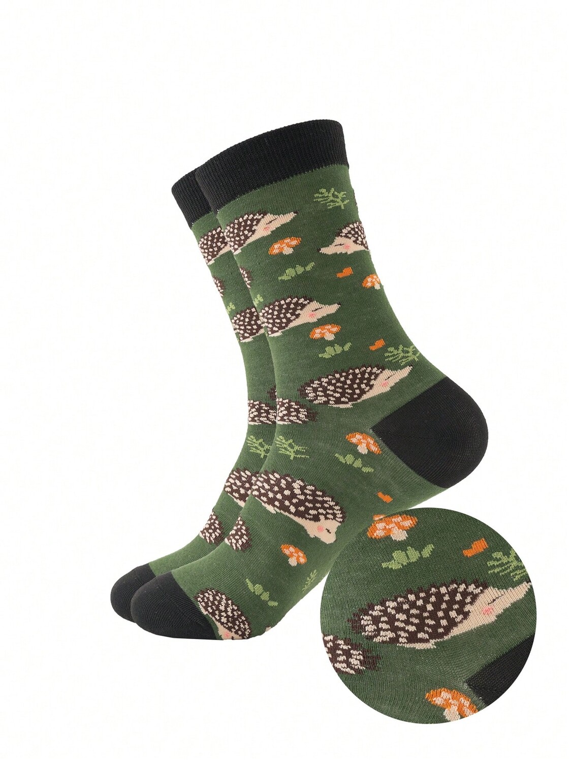 Мужские носки до середины икры, индивидуальный стиль, забавный мультяшный узор с изображением ежика, грибов и травы, подходят для повседневной повседневной носки, 1 пара, многоцветный
Мужские носки до середины икры, индивидуальный стиль, забавный мультяшный узор с изображением ежика, грибов и травы, подходят для повседневной повседневной носки, 1 пара, многоцветный