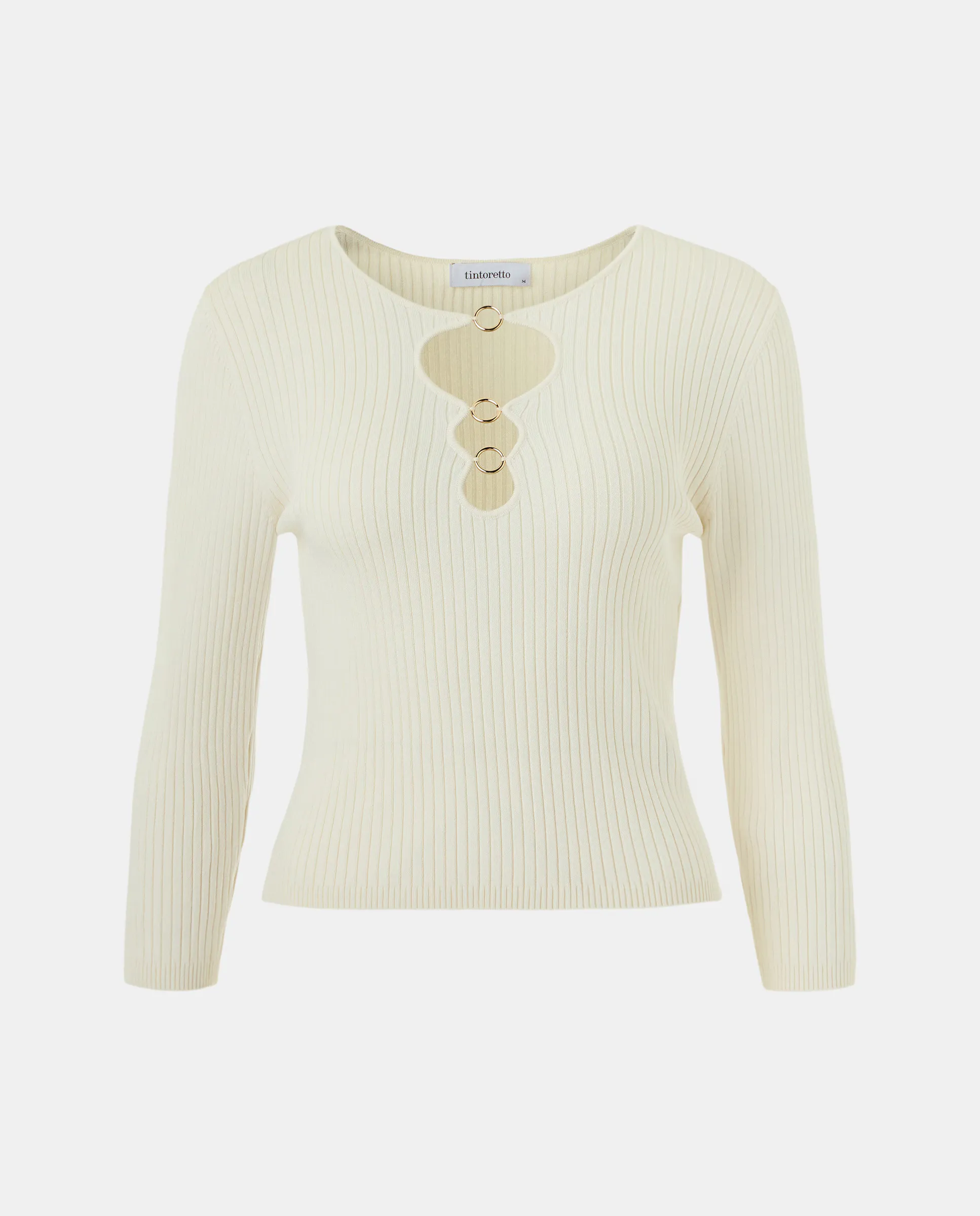 Женский топ с длинными рукавами и фурнитурой Tintoretto, цвет 120 Crudo
Женский топ с длинными рукавами и фурнитурой Tintoretto, цвет 120 Crudo