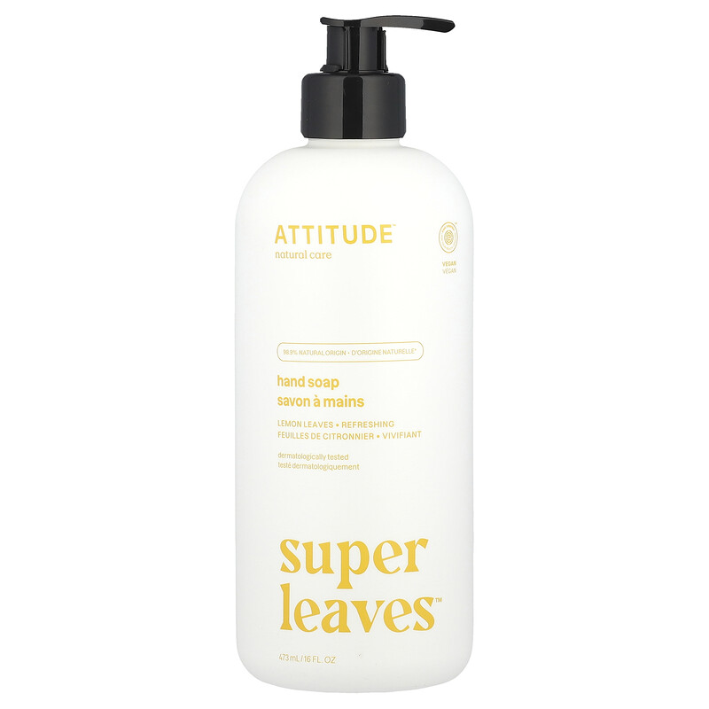 ATTITUDE, Super Leaves , мыло для рук, листья лимона, 473 мл (16 жидк. Унций)
ATTITUDE, Super Leaves , мыло для рук, листья лимона, 473 мл (16 жидк. Унций)