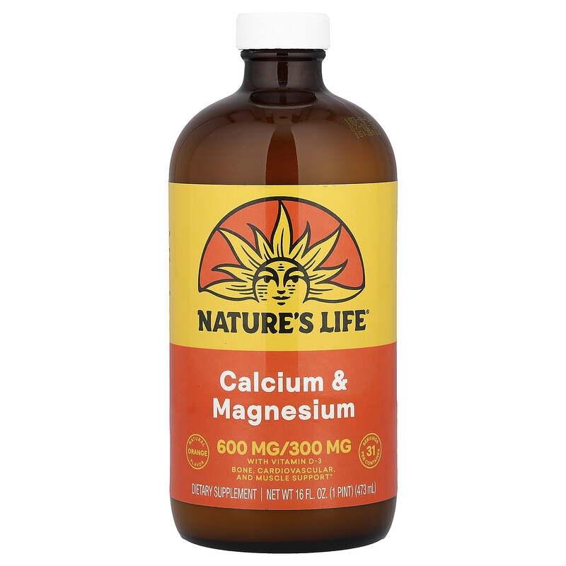 Nature's Life, Кальций и магний, натуральный апельсин, 474 мл (16 жидк. унц.)
Nature's Life, Кальций и магний, натуральный апельсин, 474 мл (16 жидк. унц.)
