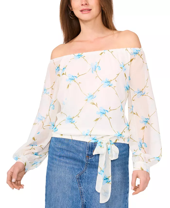 Женская блузка с цветочным принтом, с открытыми плечами, длинными рукавами и завязкой спереди Vince Camuto, слоновая кость/кремовый
Женская блузка с цветочным принтом, с открытыми плечами, длинными рукавами и завязкой спереди Vince Camuto, слоновая кость/кремовый