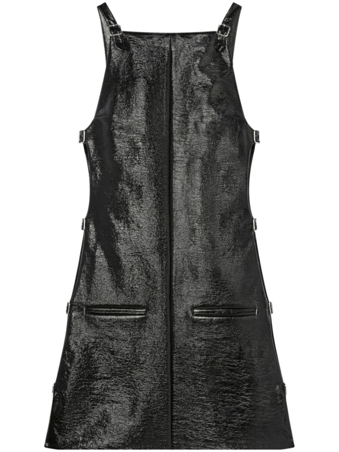 Courrèges виниловое платье с ремешками, черный 
Courrèges виниловое платье с ремешками, черный