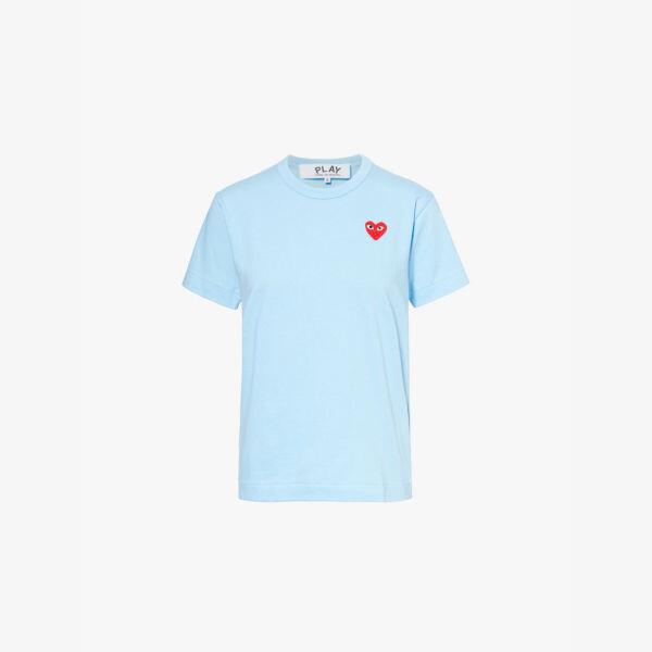 Футболка из хлопкового джерси с круглым вырезом и вышитым сердцем Comme Des Garcons Play, синий
Футболка из хлопкового джерси с круглым вырезом и вышитым сердцем Comme Des Garcons Play, синий