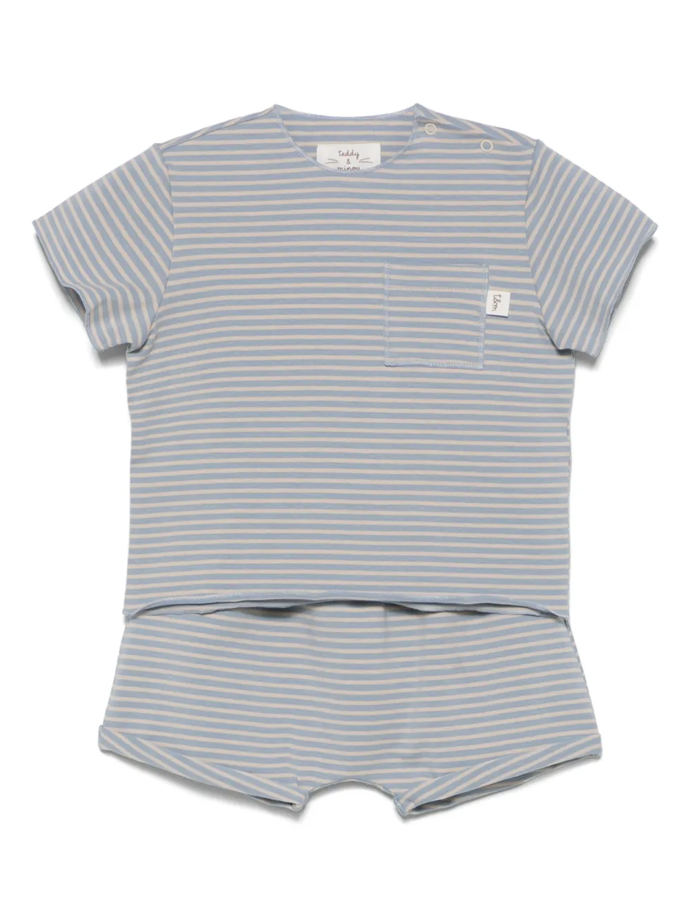 Комплект из футболки и полосатых шортов TEDDY & MINOU, синий
Комплект из футболки и полосатых шортов TEDDY & MINOU, синий