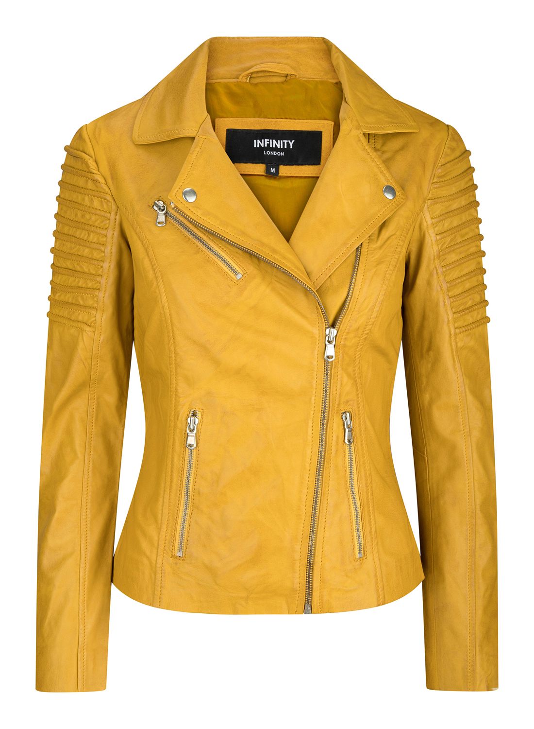 Приталенная куртка из мягкой кожи в байкерском стиле TruClothing, желтый
Приталенная куртка из мягкой кожи в байкерском стиле TruClothing, желтый
