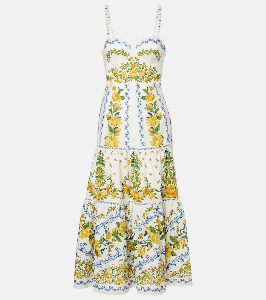 Хлопковое платье миди с принтом Farm Rio, Sicily Off-White
Хлопковое платье миди с принтом Farm Rio, Sicily Off-White