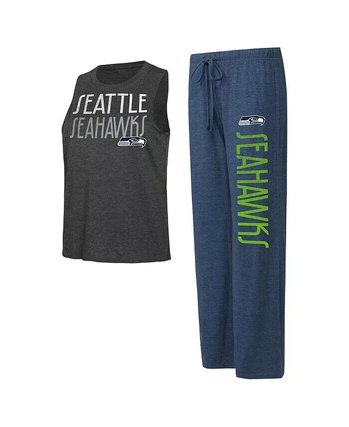 Женский комплект из майки Seattle Seahawks темно-серого цвета с эффектом потертости и брюк для отдыха Concepts Sport, синий
Женский комплект из майки Seattle Seahawks темно-серого цвета с эффектом потертости и брюк для отдыха Concepts Sport, синий