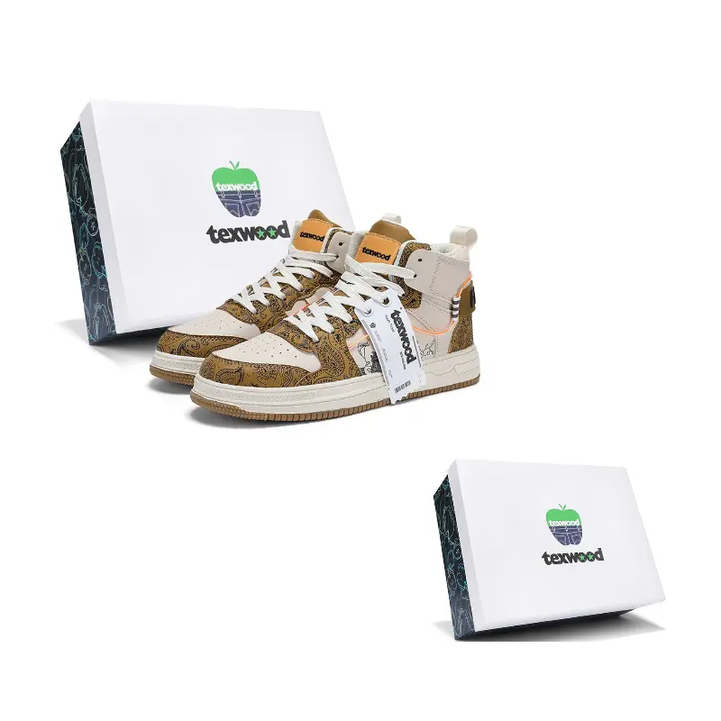 TEXWOOD Кроссовки скейтерские мужские высокие в китайском стиле с узором под сине-белый фарфор бежево-коричневые, цвет Beige Brown 
TEXWOOD Кроссовки скейтерские мужские высокие в китайском стиле с узором под сине-белый фарфор бежево-коричневые, цвет Beige Brown