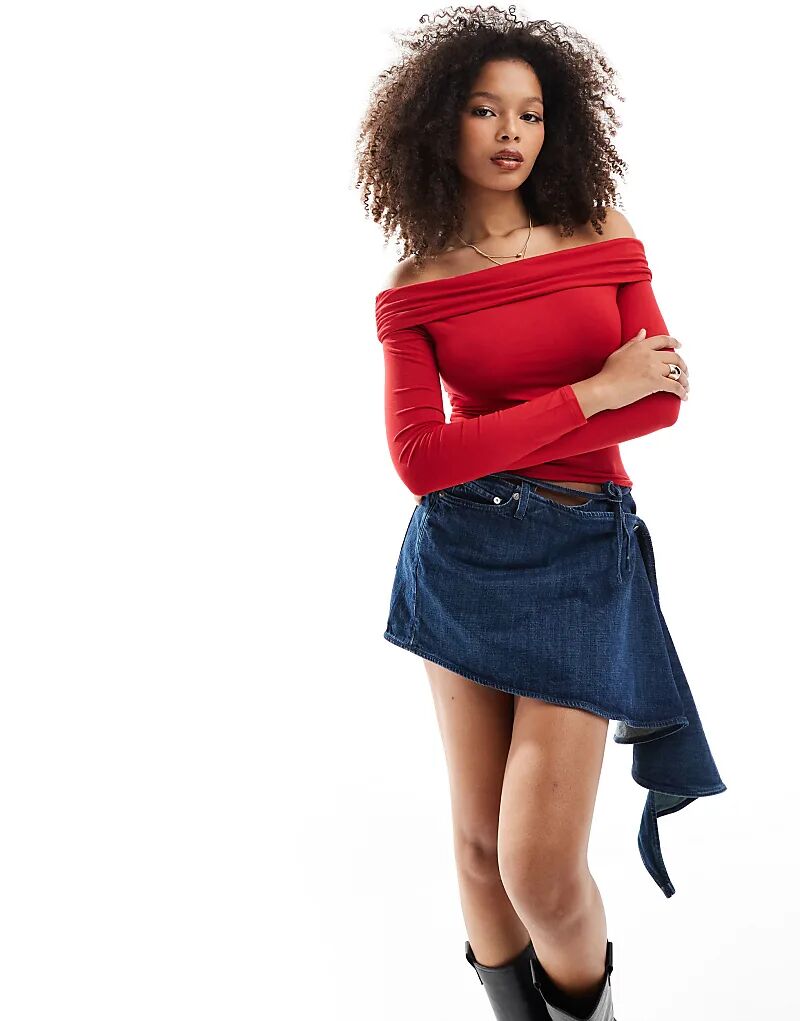 Длинный рукав драпированный многофункциональный топ красного цвета Miss Selfridge
Длинный рукав драпированный многофункциональный топ красного цвета Miss Selfridge